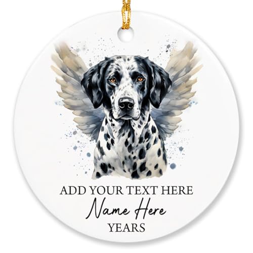 Dalmatian Angel Memorial Christmas Ornaments, Personalized Dalmatian Dog Ornament, Custom Pet Name & Year Ornament, Dalmatians Dog Mom Dad Gifts, Pet Loss Sympathy Gifts for Friends Family - color: Dalmatian Ornament