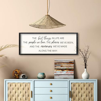 Comurdyo The Best Things in Life Sign, 32"×12", Black - color: Memories (Black), size: 32"L x 12"W
