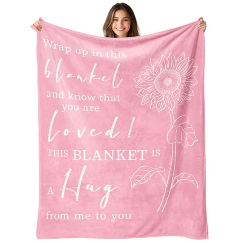 Cancer Care Gifts for Women, Get Well Hug Blanket, 50"x60" | Breast Cancer Gifts for Women, Get Well Gifts for Friends, Encouragement Feel Better After Surgery Thinking of You Gift - color: Pink, size: 50"x60"