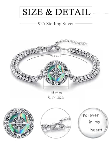 Urn Bracelet for Ashes Compass/Mountain/Sunflower/Volleyball Cremation Jewelry for Women Men - color: Compass
