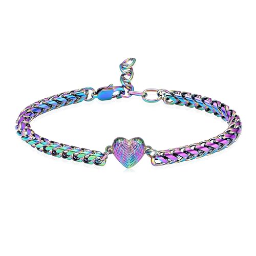 zeqingjw Heart Urn Bracelet for Ashes for Women Stainless Steel Cremation Bangle Jewelry Adjustable Keepsake Memorial Bracelet Loved Ones Ashes Holder Keepsake - color: All Colorful Urn Bracelet
