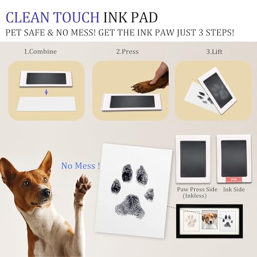 MYPAWLETS Paw Print Frame Kit,Dog/Cat Pawprints Keepsake,Black - color: Black
