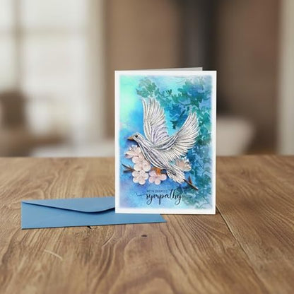 Dove Sympathy Card, Animal Thinking Of You, Condolence, Quilling Card for Him, Her, Friend and Love (Dove Sympathy) - color: Dove Sympathy