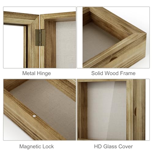 Love-KANKEI Deep Shadow Box Frame 8x8,Solid Wood Frame,Carbonized Black - color: Carbonized Black, size: 8 x 8