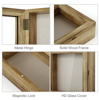 Love-KANKEI Deep Shadow Box Frame 8x8,Solid Wood Frame,Carbonized Black - color: Carbonized Black, size: 8 x 8