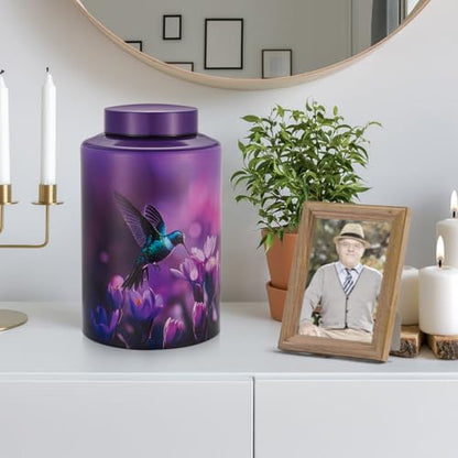 Dletay Memorials Cremation Urns for Human Ashes Adult Female and Male, Hummingbird Burial Urn for Ashes for Women and Men - Large Decorative Memorial Keepsake Urn