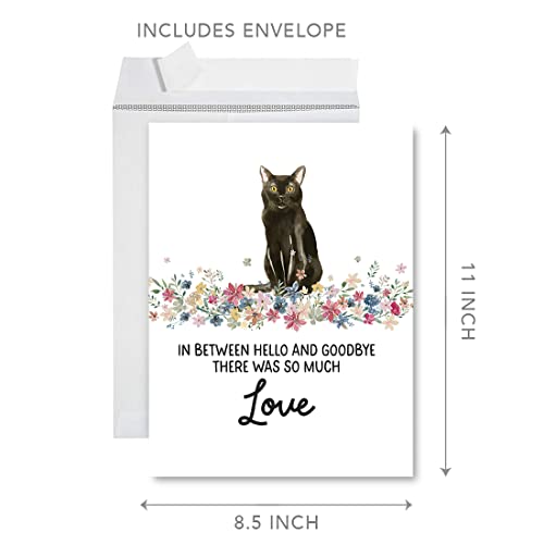 Andaz Press Jumbo Pet Sympathy Card with Envelope, Sorry For Your Loss Card, Bombay Cat, Loss Of Pets, Cat Grief Bereavement Card with Big Blank Space to Send to Friends, Family, 8.5" x 11", 1-Pack - color: Bombay Cat