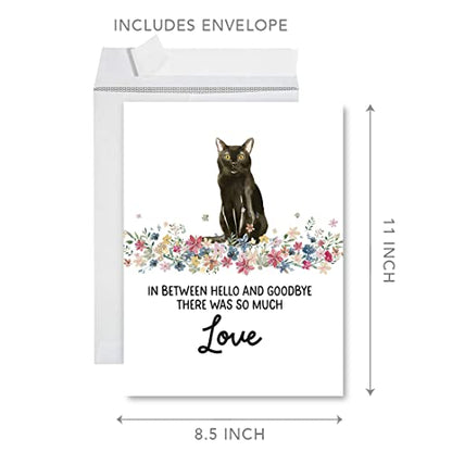 Andaz Press Jumbo Pet Sympathy Card with Envelope, Sorry For Your Loss Card, Bombay Cat, Loss Of Pets, Cat Grief Bereavement Card with Big Blank Space to Send to Friends, Family, 8.5" x 11", 1-Pack - color: Bombay Cat