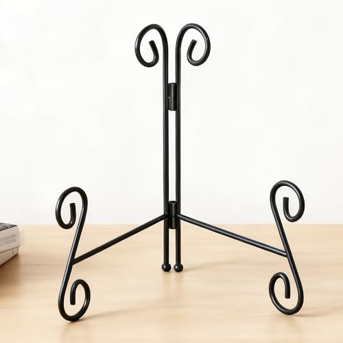 Plate Stand, 6 Inch Metal Plate Stands for Display 1 Pack, Black Iron Easel Stand Decorative Plate Holder for Picture Frame Photo Collectibles Book - size: 6 Inch - 1Pack