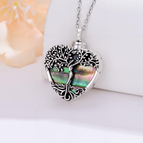 WINNICACA Cremation Jewelry for Ashes Locket Ashes Necklace Urn Necklace for Women Sterling Silver Cremation Necklace for Ashes Fine Keepsake Picture Necklace Memorial Jewelry - style: Heart Urn Necklace