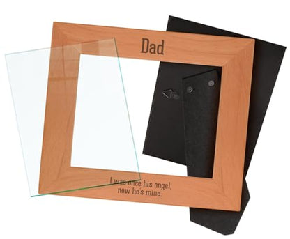 ThisWear Bereavement Dad Once Angel Now Mine Wood Frame - Landscape 8x10 - size: 8x10 Photo - Landscape