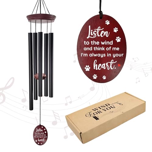 Pet Memorial Wind Chimes for Loss of Dog - Sympathy Windchimes with Deep Tone 5 Tuned Tubes, Loss of Pet Sympathy Gift, Dog Passing Remembrance Gifts, Outside Garden Decor - size: 1