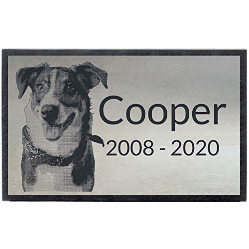 PlaqueMaker Stainless Steel and Granite Memorial Headstone - Markers for Lost Family Members, Infants, Loved Ones, Friends, Dogs, Cats, and Other Family Pets. (16 x 10 x 2) - size: 16 x 10 x 2"