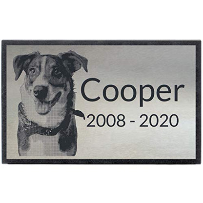 PlaqueMaker Stainless Steel and Granite Memorial Headstone - Markers for Lost Family Members, Infants, Loved Ones, Friends, Dogs, Cats, and Other Family Pets. (16 x 10 x 2) - size: 16 x 10 x 2"