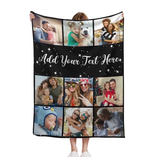 D-Story Personalized Blanket with Photos Custom Blanket for Adults Kids Birthday Xmas for Dad Mom Son Daughter Family Picture Throw Blanket in - color: Sister Photo