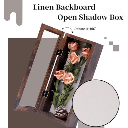 Muzilife 12.5x5 Shadow Box Picture Frame, 2.16 Deep, HD Glass, Honey Brown - color: Honey Brown, size: 12.5x5