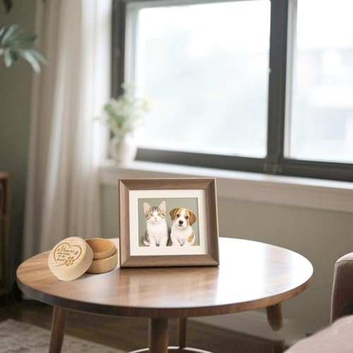 Pet Memorial Gifts for Dogs Cats, Dog Memorial Gifts for Loss of Dog | Wooden Pet Urns for Pet Fur Ashes, Personalized Pet Memorial Keepsake Box