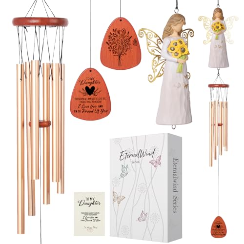 Wind Chimes for Daughter, 35 Inch Angel Gift from Mom Dad