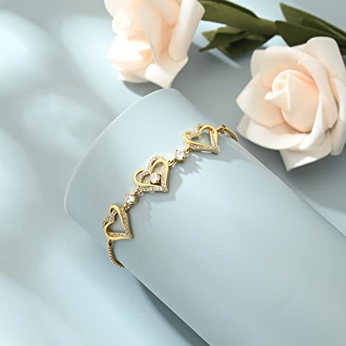 shajwo Heart Urn Bracelet for Ashes for Women - color: Gold-White