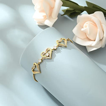 shajwo Heart Urn Bracelet for Ashes for Women - color: Gold-White