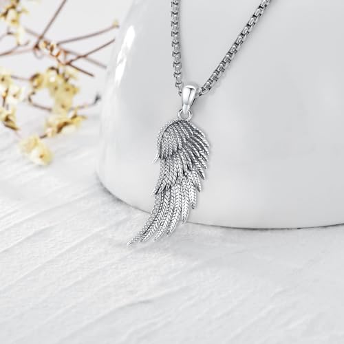 Angel Wings Necklace 925 Sterling Silver Guardian Angel Nurse RN Caduceus Pendant Charm Crystal Angel Jewelry Gifts for Women - style: C-Angel Wing