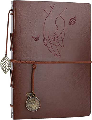 Photo Album 4x6 160 Photos, Leather Photo Albums with Writing Space With 30 Writing Paper, Travel Family Wedding Kids Graduation Ultrasound Baby Picture Album Scrapbook Photo Album - color: holding hands