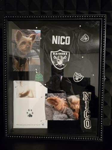 FramePro Large Shadow Box Black 13x16 Front Open with Hinge Beaded Designed Display Case with Linen Back, Graduation Cap and Gown Picture Keepsake Memory Box - color: Black, size: 13x16