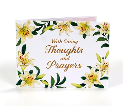 CUTPOPUP Religious Sympathy Card Pop Up 3D, with Caring Thoughts and Prayers, Blank Note Cards with Envelope (Lily with Cross) SD257US - color: Sympathy religious-6x8in