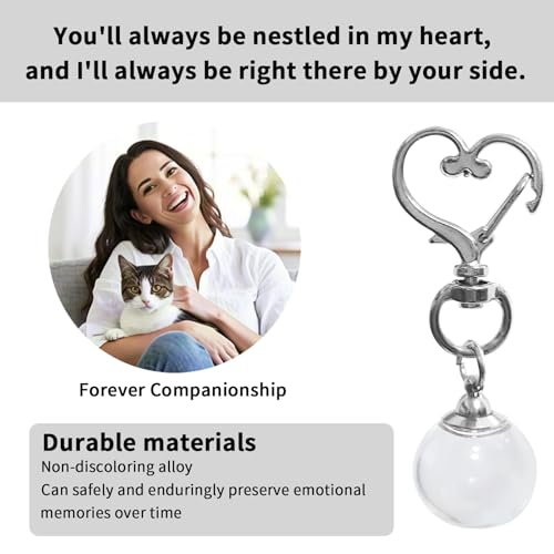 Pet Keychain for Collecting Cat, Dog and Rabbit Hair,2 Pcs Pet Fur keepsake, cat fur memory charm DIY Rabbit Furs Collection Kechain, dog Keepsake, Loss Remembrance Gift for Pets hearts