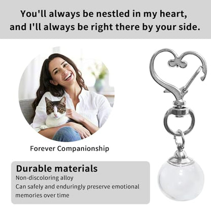 Pet Keychain for Collecting Cat, Dog and Rabbit Hair,2 Pcs Pet Fur keepsake, cat fur memory charm DIY Rabbit Furs Collection Kechain, dog Keepsake, Loss Remembrance Gift for Pets hearts