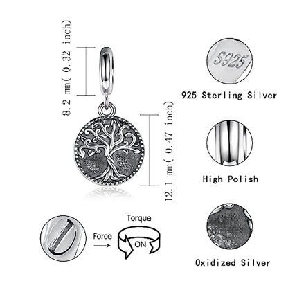 Sterling Silver Cremation Urn Bead Charm for Ashes - S925 Holds Ash Keepsake Pendant Family Tree of Life Memorial Jewelry Gifts for Women Loss Loved One - color: Tree of Life