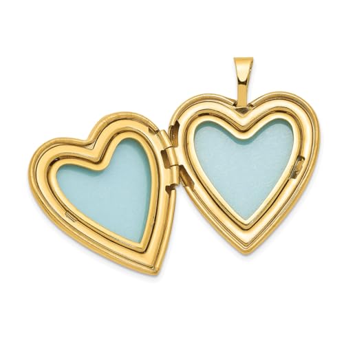 Jewelry Affairs 14k Yellow Gold Filled Engraved Heart Locket Chain Necklace, 18 Inch