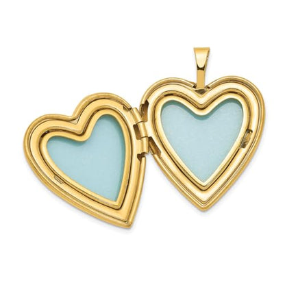 Jewelry Affairs 14k Yellow Gold Filled Engraved Heart Locket Chain Necklace, 18 Inch