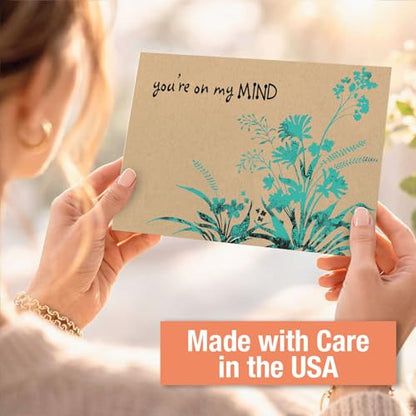 Current Greeting Card Set | Kraft Thinking of You, 20 Count, 10 Designs, 5" x 7" Folded, Envelopes Included, Value Pack - style: Kraft