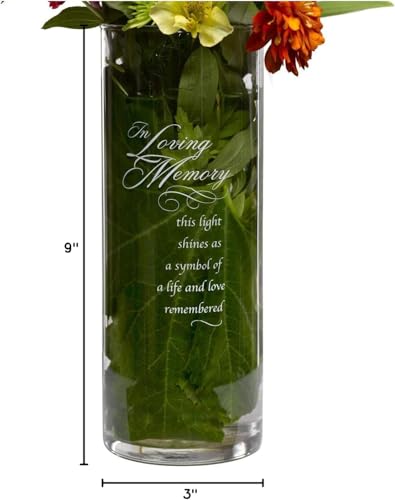 Hortense B. Hewitt in Loving Memory Glass Vase - This Light Shines as a Symbol of Life and Love Remembered, 9" x 3"