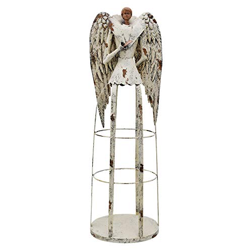 Angel Garden Statue Decor Rustic Metal Angel Sculpture Yard Art Outdoor | Antique Accent Gift Holiday Porch Patio Home Decor - style: style 2