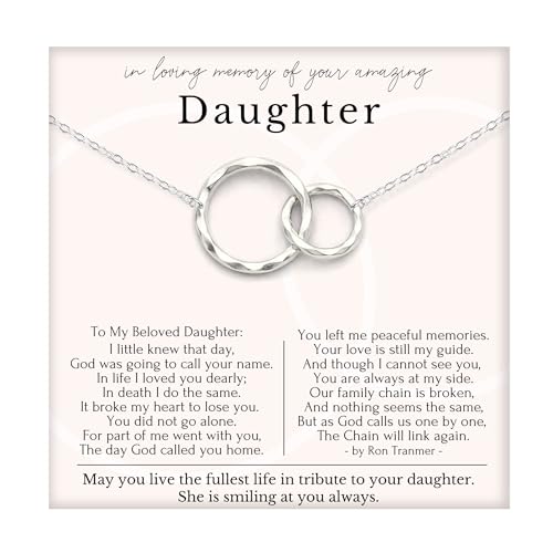 HOPE LOVE SHINE Sympathy Gift for Loss of Loved One - Remembrance, Bereavement, Memorial Necklace, Jewelry 16+2", 14k Gold Plated Sterling Silver - color: Sterling Silver, style: DAUGHTER