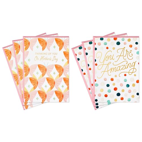 Hallmark Mothers Day Cards Bulk (6 Cards with Envelopes) for Mom, Sister, Aunt, Grandma, Friend, BFF, Daughter - color: Amazing Mother's Day