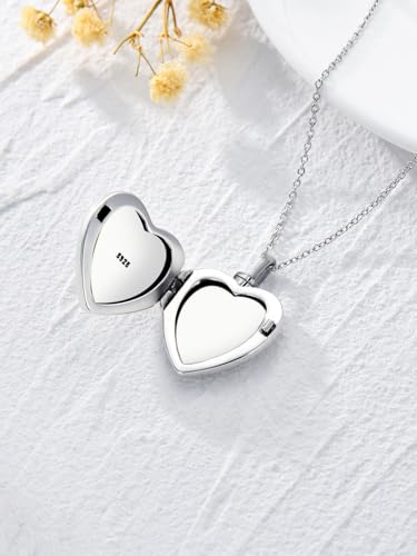Dorunmo Personalized Locket Urn Necklace 925 Sterling Silver Pictures Photo Keep Someone Near to You Custom Lockets Jewelry Letters Engraving for Women - color: N-Lotus, style: Locket+Photo