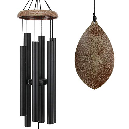 Wind Chimes for Outside Deep Tone,36 Inch Windchime Outdoors | Chimes for Outdoors,Sympathy Wind Chimes Memorial for Mom Dad，All Metal Wind Chime - color: 35" Black