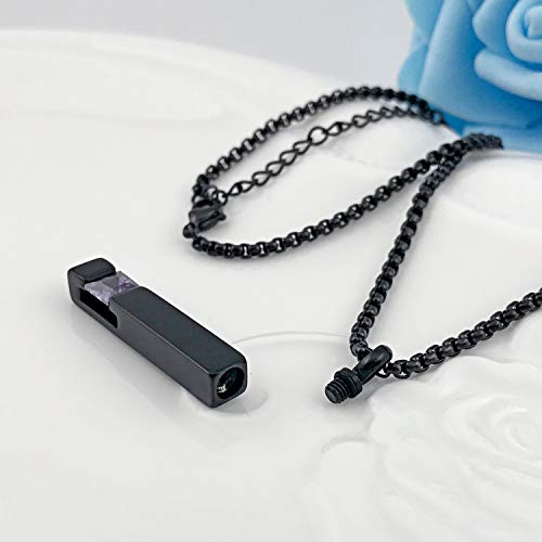 YOUFENG Urn Necklaces for Ashes Birthstone Cube Urns for Human Ashes Memorial Cremation Urn Locket Keepsake Ashes Jewelry - style: February