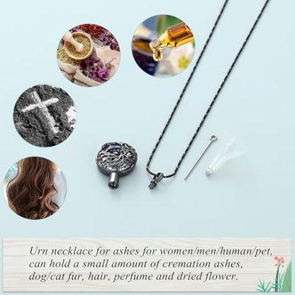 Imrsanl Tree of Life Urn Necklace for Ashes Paw Print Circle of Life Cremation Jewelry Keepsake Pendant Memorial Pet Ashes Holder for Women Men - color: Customize