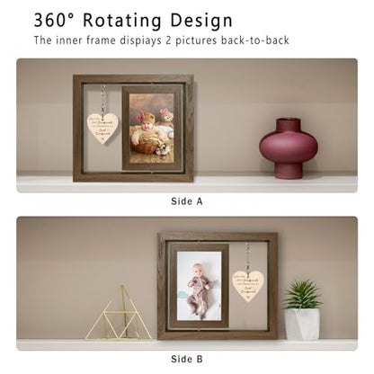 EYITUPC Rotating Wooden Great Grandparents Frame, Great Grandparents Gift | Fit Two 4x6 Photos, Gift Box Included, Only the Best Grandparents Get Promoted to Great Grandparents Quote - color: Only The Best Grandparents Get Promoted To Great Grandparents