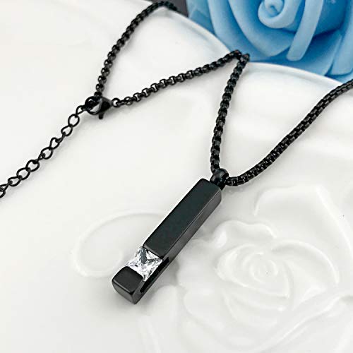 YOUFENG Urn Necklaces for Ashes Birthstone Cube Urns for Human Ashes Memorial Cremation Urn Locket Keepsake Ashes Jewelry - style: April