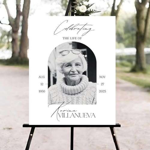 Celebration of Life Welcome Sign, Memorial Sign, Elegant Funeral Welcome Sign, in Loving Memory Sign, Celebration of Life Funeral Sign, Celebration of Life Sign, Memorial Sign with Photo #d53 - color: Version #18