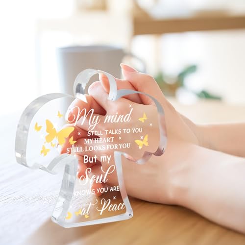 Condolence Gifts, Remembrance Gifts, Angel Acrylic Desk Sign, Grieving Gift with Sympathy, Condolence Sentimental Gifts, Memorial Bereavement Sympathy Gifts for Loss of Loved One - style: 007