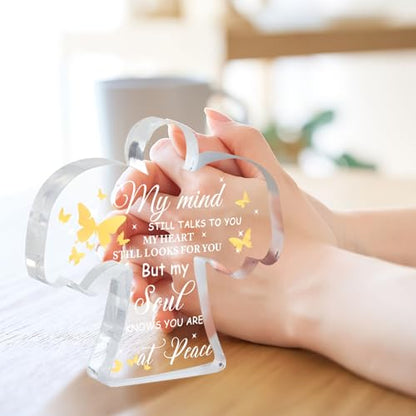 Condolence Gifts, Remembrance Gifts, Angel Acrylic Desk Sign, Grieving Gift with Sympathy, Condolence Sentimental Gifts, Memorial Bereavement Sympathy Gifts for Loss of Loved One - style: 007