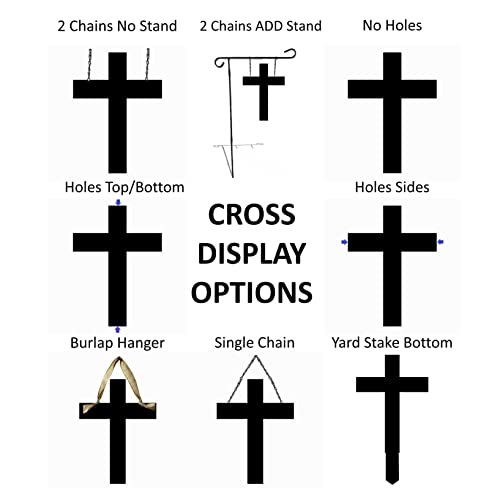 PK Décor Personalized Cross for Grave - Baptism - First Communion - 50th Anniversary - Engraved - Wall Decor - Cross Headstone for Dogs Grave (Cross 6) - style: Cross 6