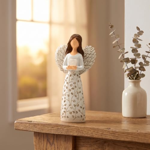 5.9" Sympathy Angel Figurine Remembrance Gift for Loss of Loved One | Remembrance Gift, For Loss of Loved One - color: White03