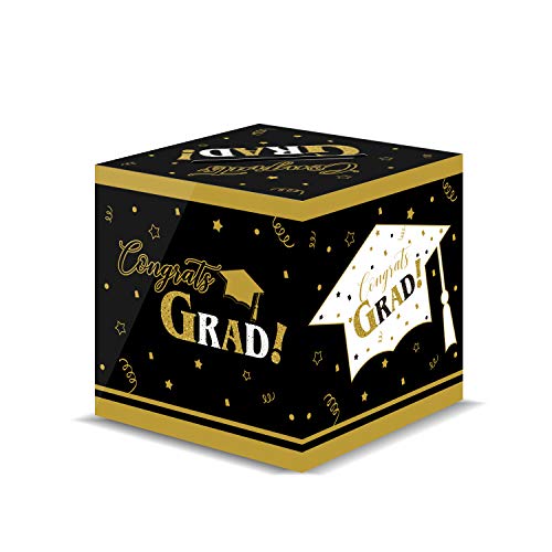 Gatherfun Graduation Decorations Graduation Box Grad Card Box for Grad Party Favors Decor Party Supplies Black - color: Black